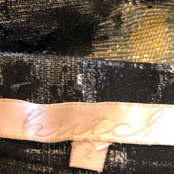 Anthropologie Hutch Black, Silver and Gold Skirt Sz 6 Cocktail, Party, Holiday - Picture 10 of 12